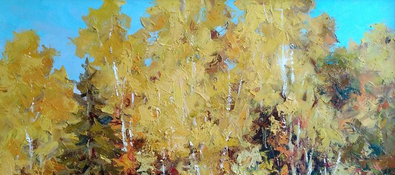 Oil painting Golden autumn
