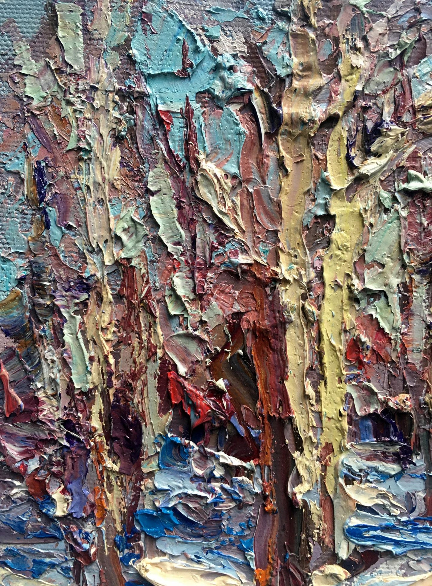 Oil painting snow