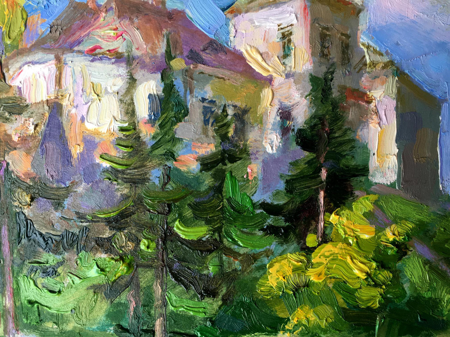Oil painting Olesko Castle Batrakov Vladimir Grigorievich