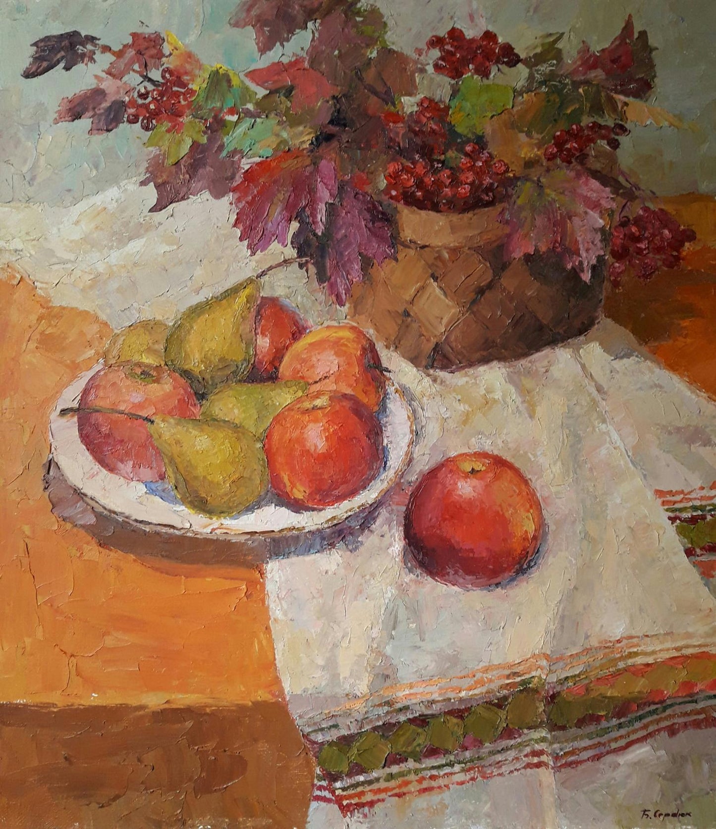 Oil painting Autumn still life