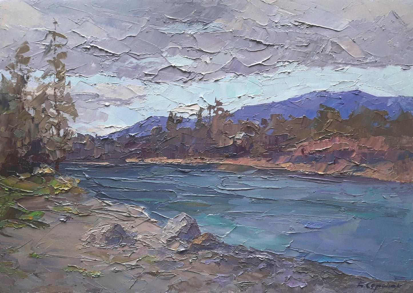 Oil painting The Tisza River Serdyuk Boris Petrovich