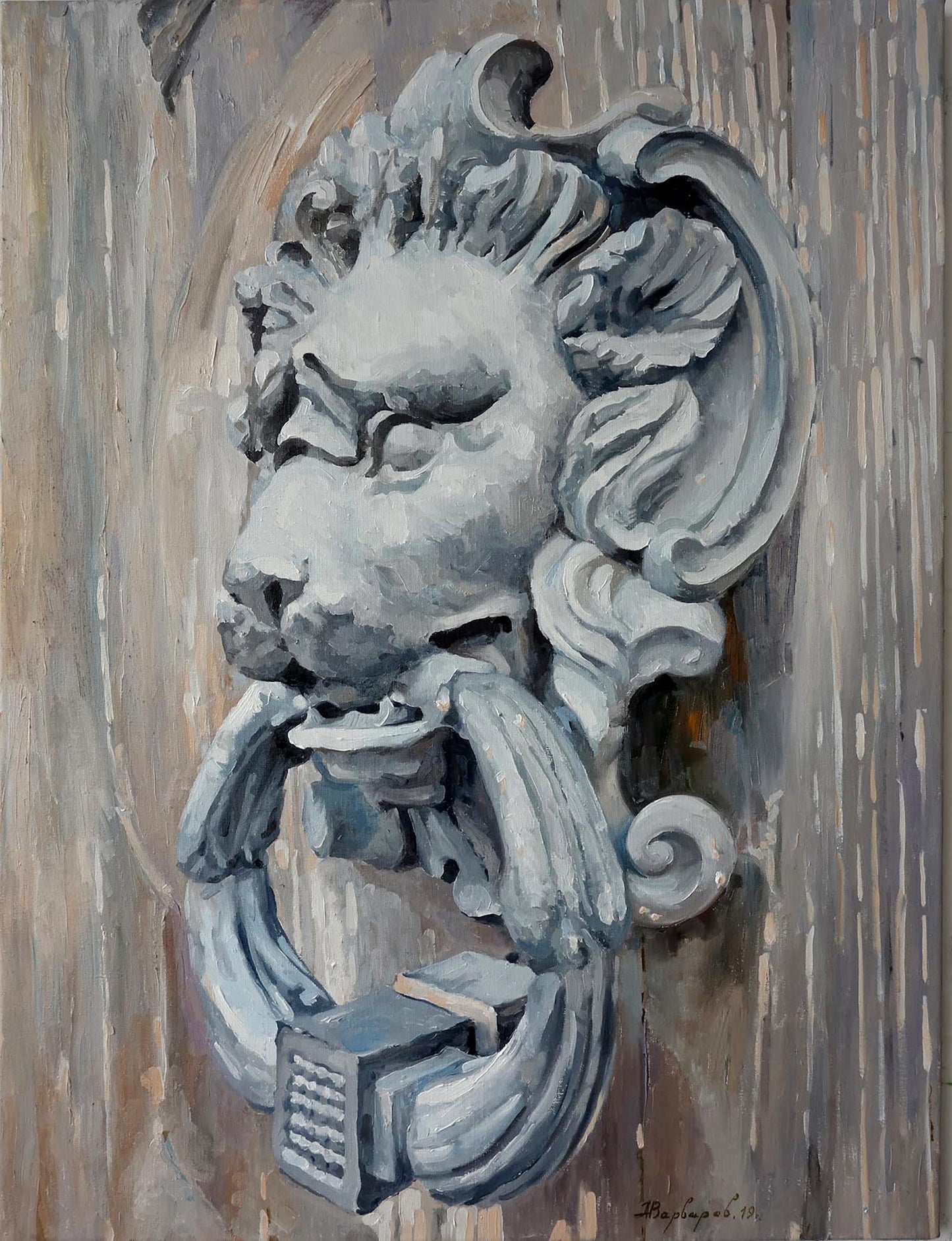 Oil painting Knock - you will open Varvarov Anatoly Viktorovich
