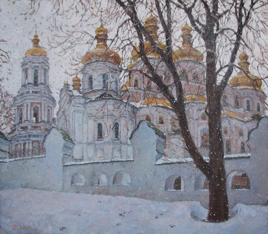 Oil painting Heaven and earth are triumphing now Osnach Olesia