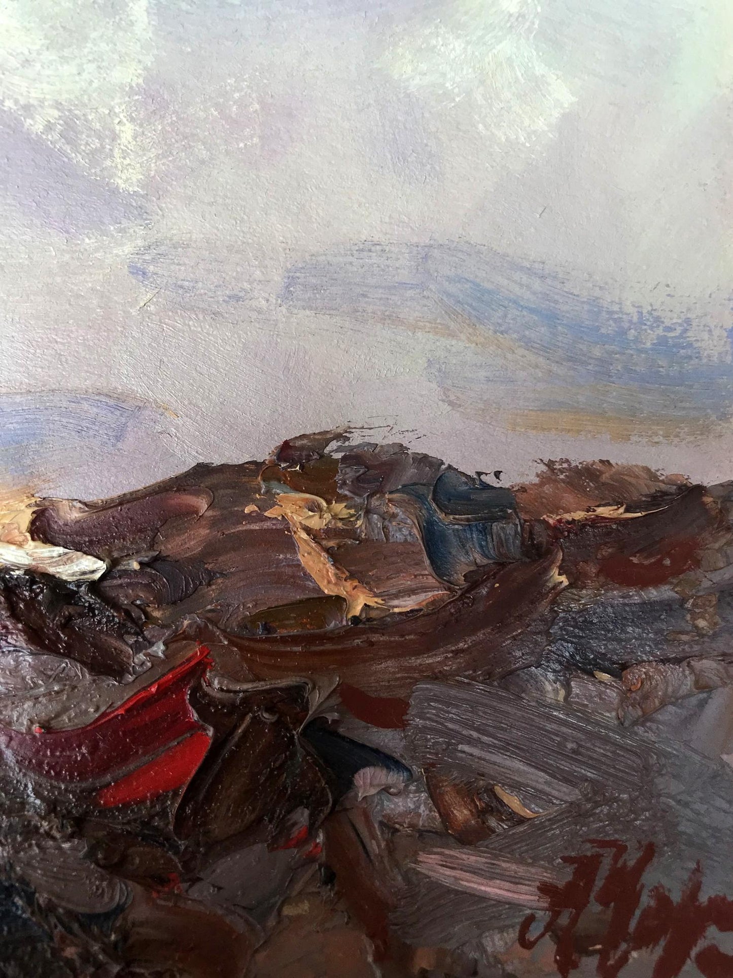 Alexander Nikolaevich Cherednichenko's oil painting captures the rugged beauty of a rocky coast