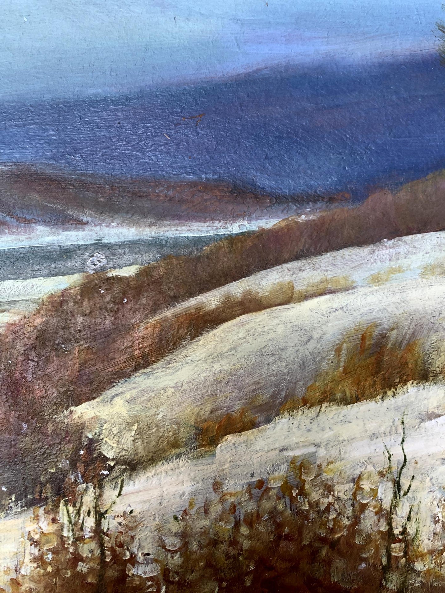 Oil painting The field was covered with snow Mykhailo Burdylo