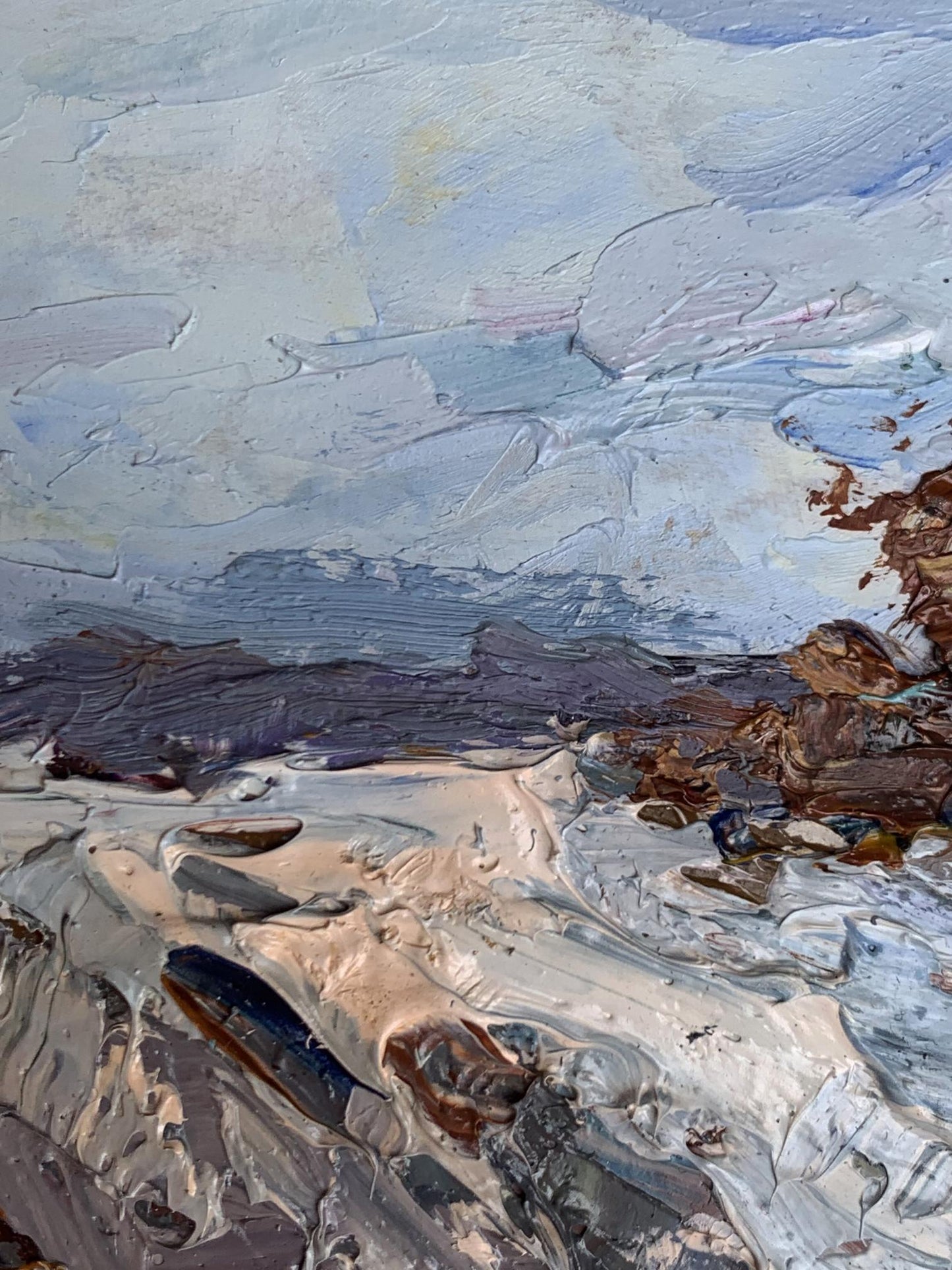 Oil painting Winter road Oleksiyander Cherednichenko