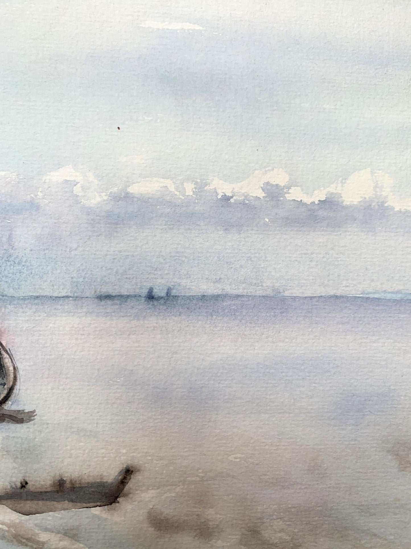 Watercolor painting Waiting for a man Unknown artist