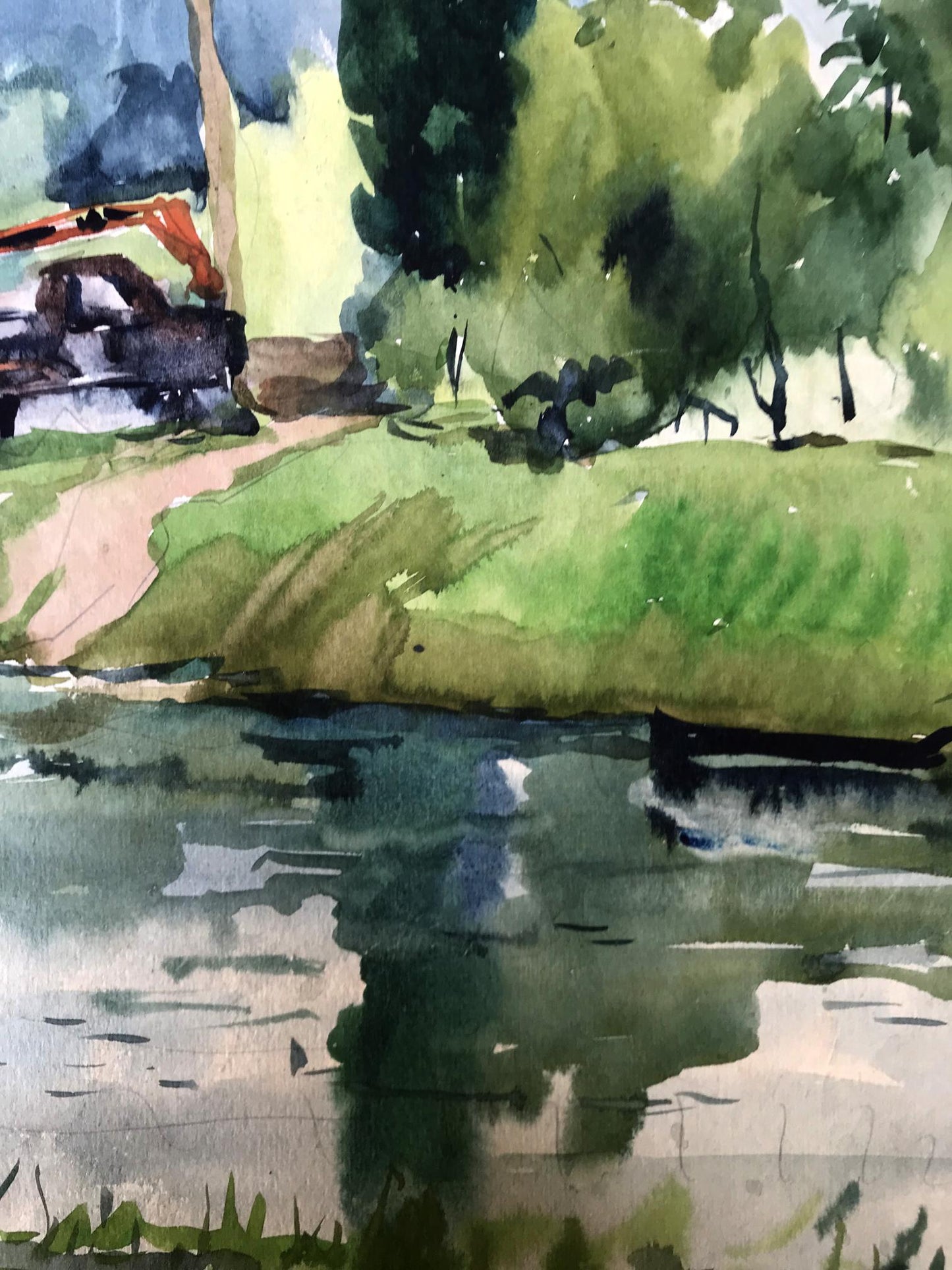 Watercolor painting House by the coast Litvinov Oleg Arkad'yevich