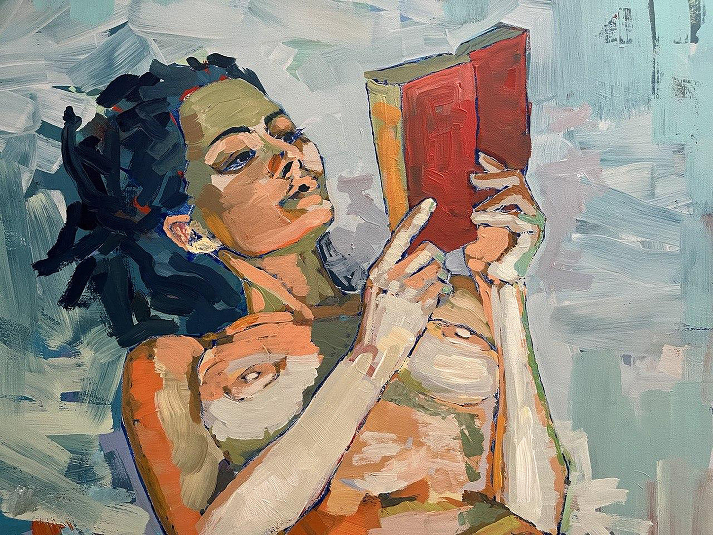 Acrylic painting expressionism nude Woman portrait Serhiy Kovalev