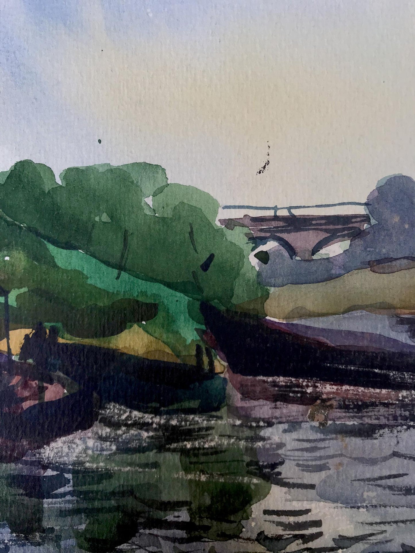 Watercolor painting Boat Litvinov Oleg Arkad'yevich