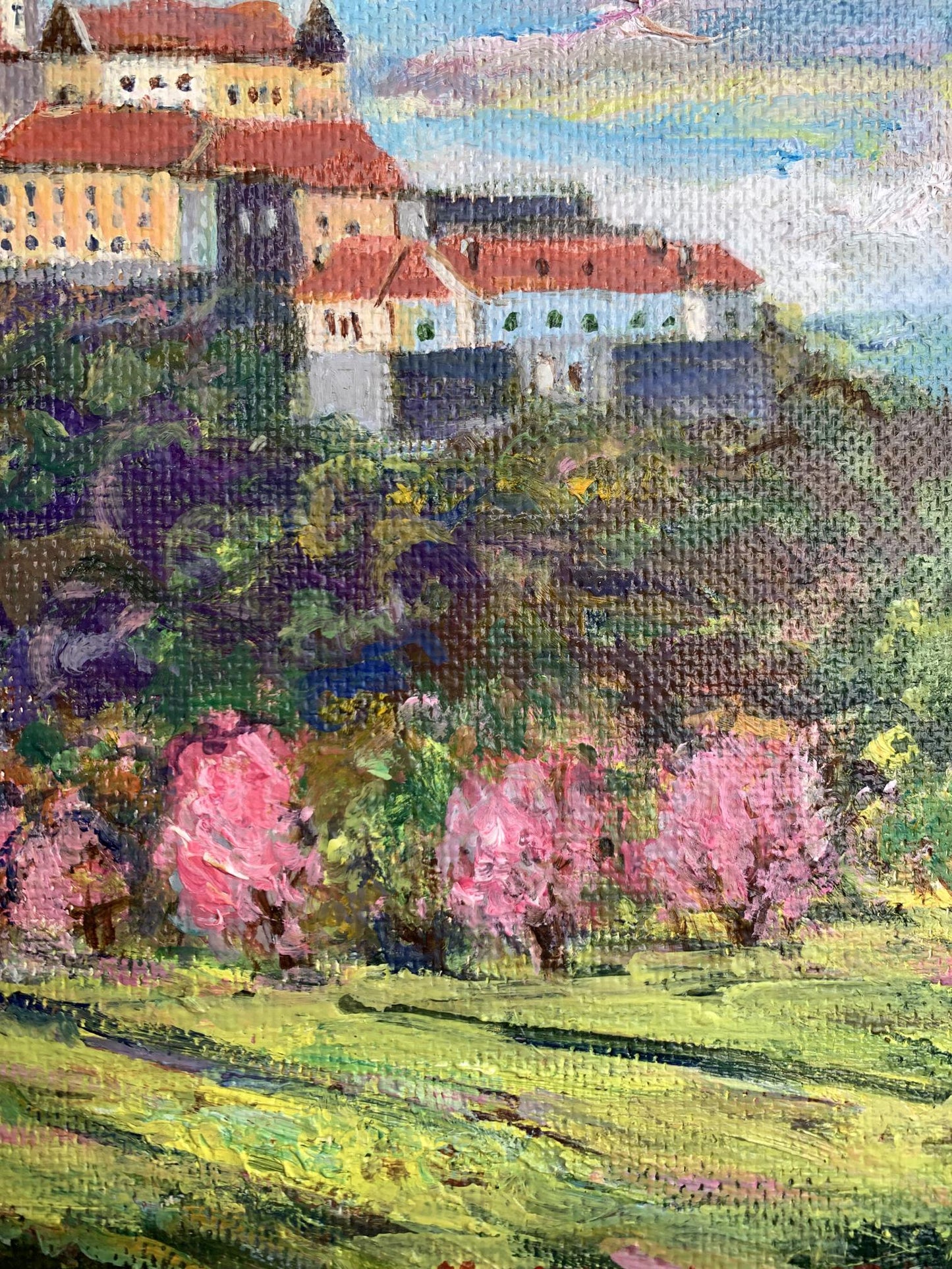Oil painting Castle in the mountains Yu. Ulinets