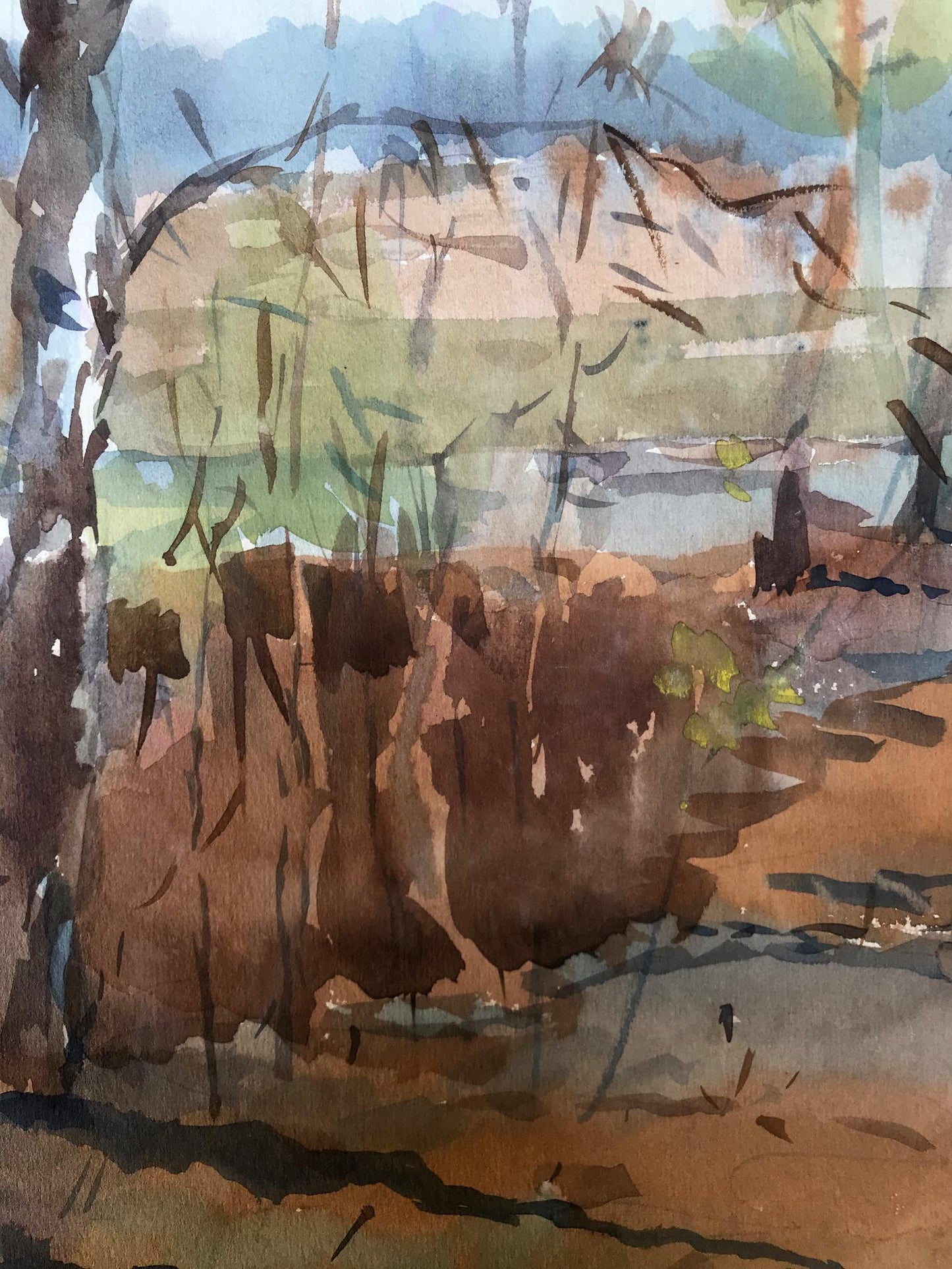 Watercolor painting Autumn day Litvinov Oleg Arkad'yevich