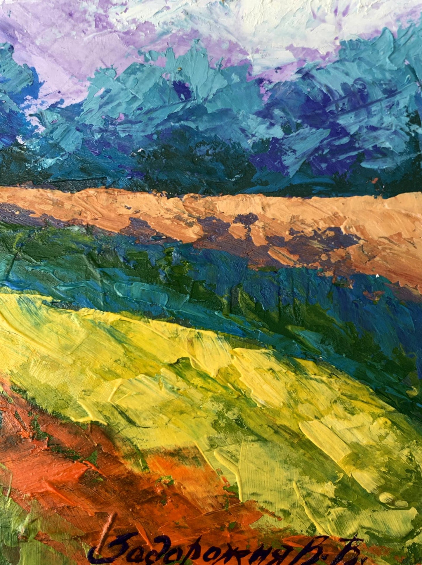Oil painting Cloudy sunny day V. Zadorozhnya