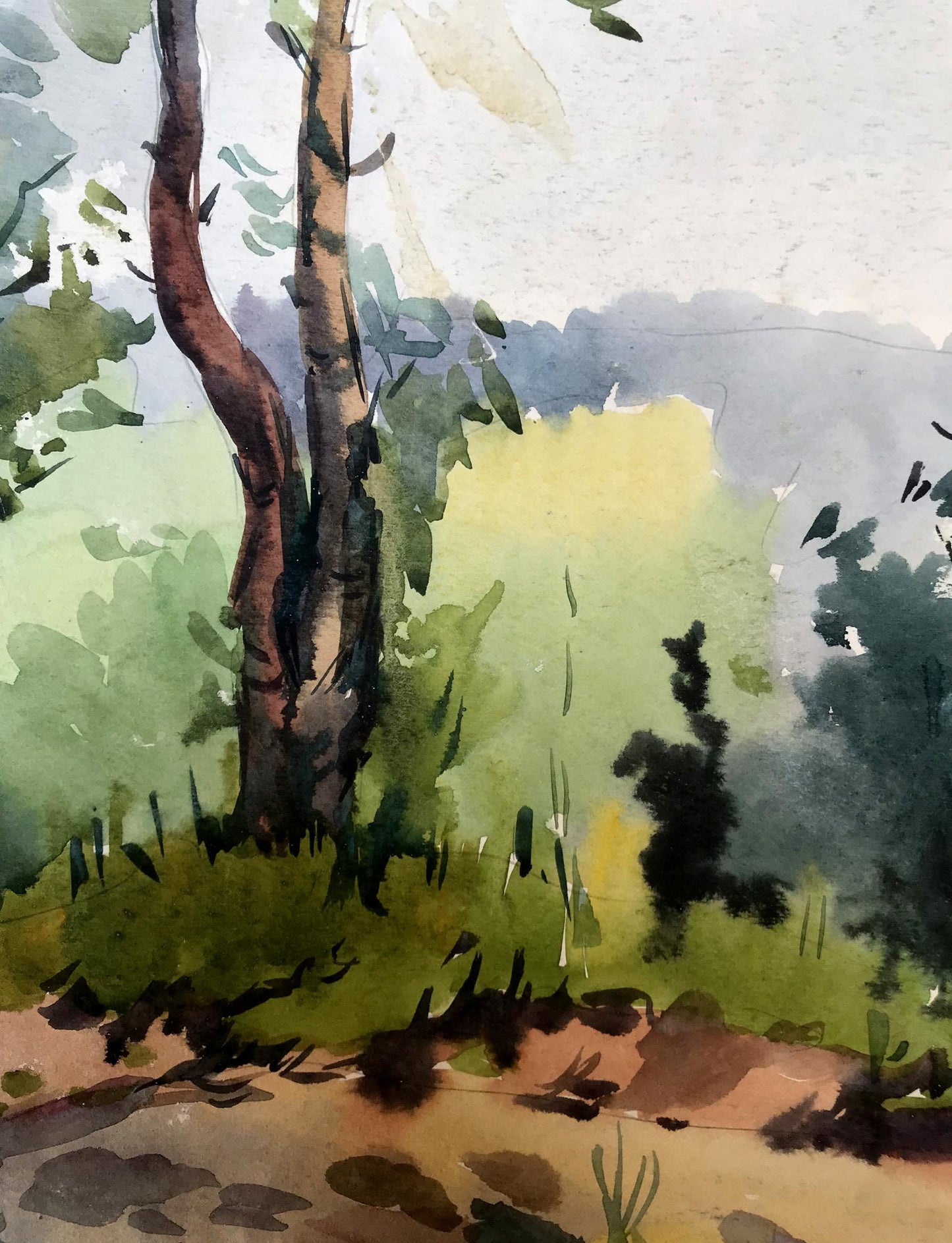 Watercolor painting Path to the forest Litvinov Oleg Arkad'yevich