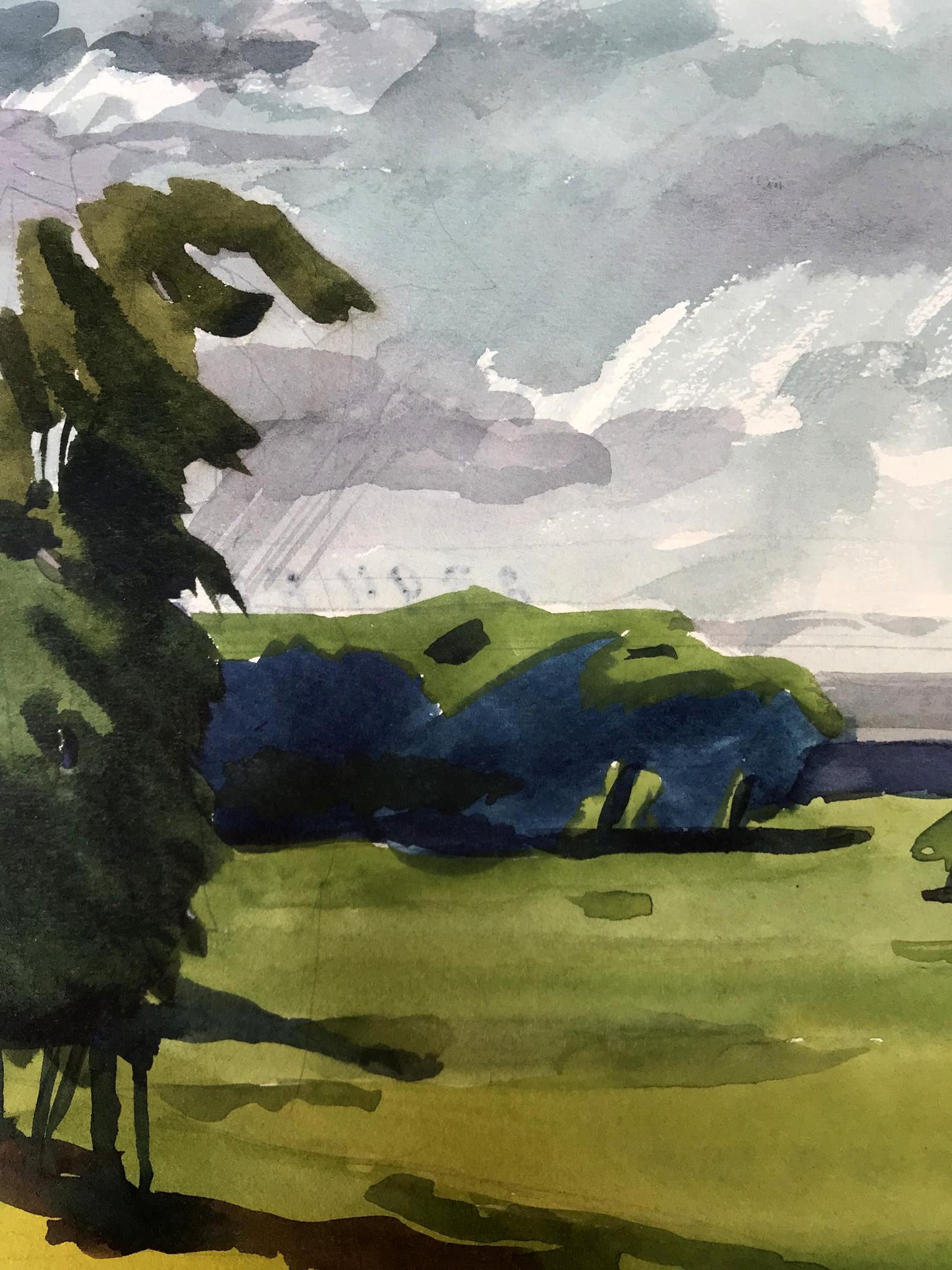 Watercolor painting A storm is coming Litvinov Oleg Arkad'yevich