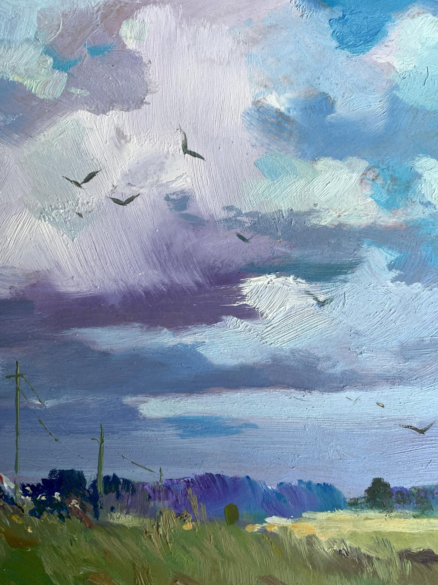 OIl painting In the village field Yuriy Suprunchuk