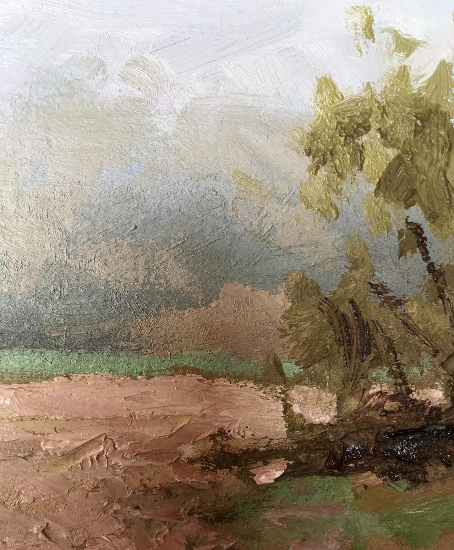 Oil painting rain Nature