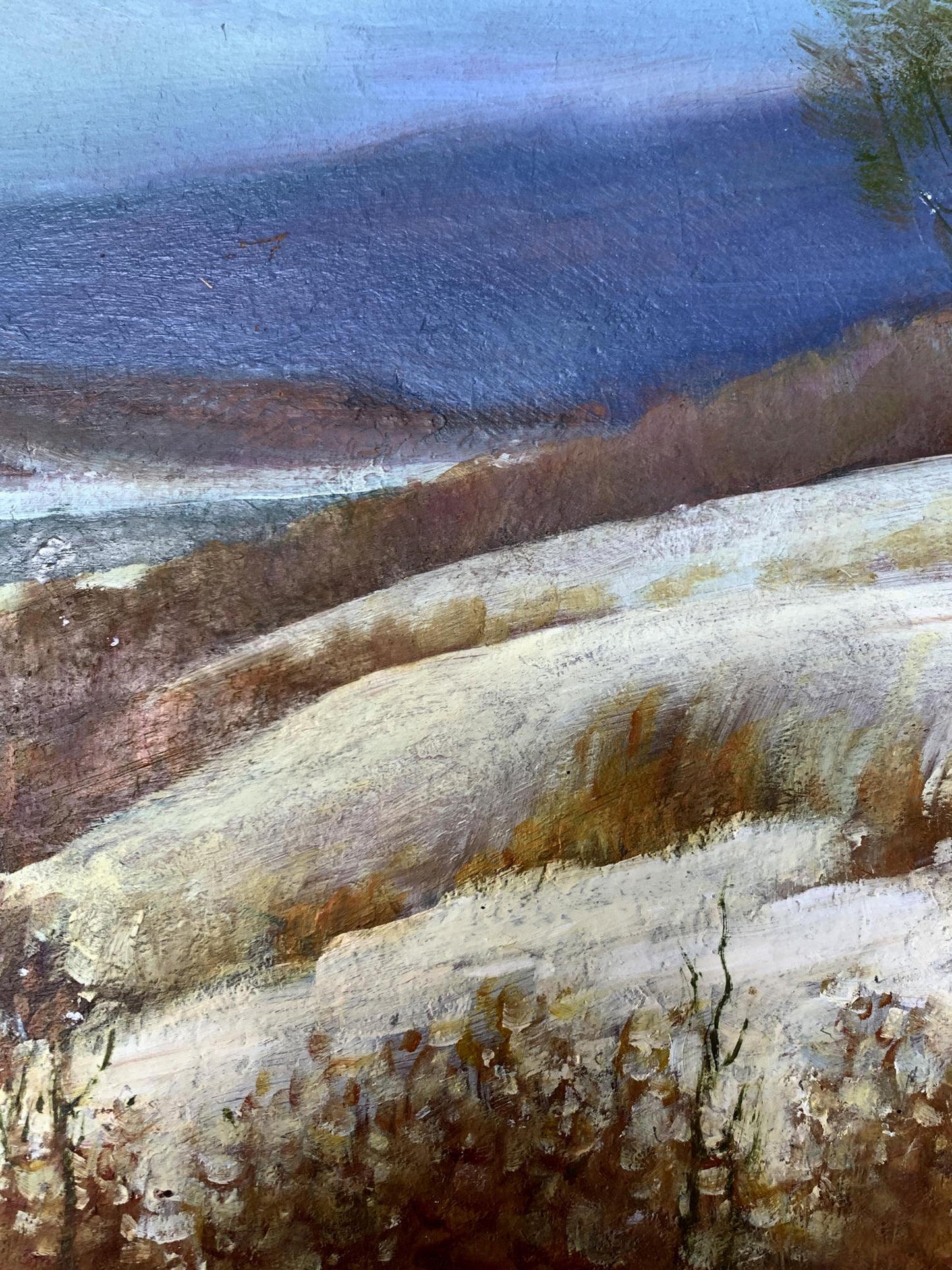 Oil painting The field was covered with snow Mykhailo Burdylo