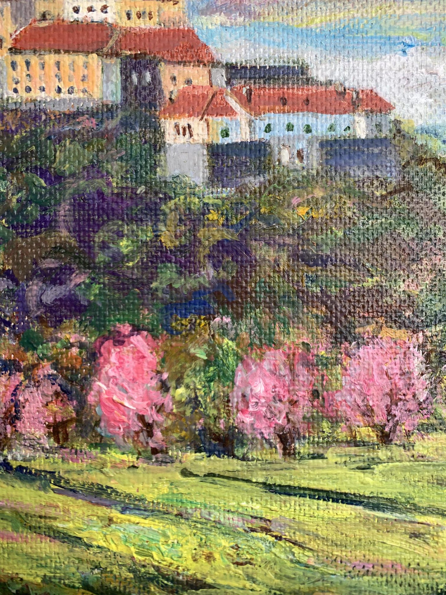Oil painting Castle in the mountains Yu. Ulinets