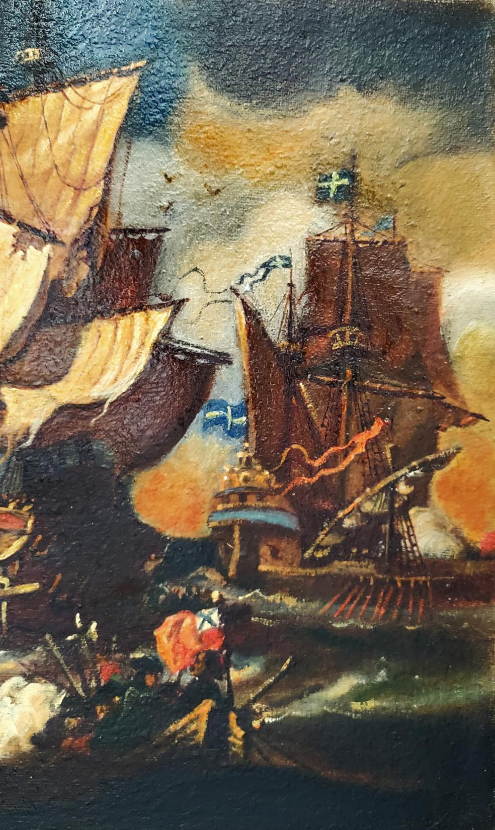 Oil painting Fights at sea Daniil Litvinov
