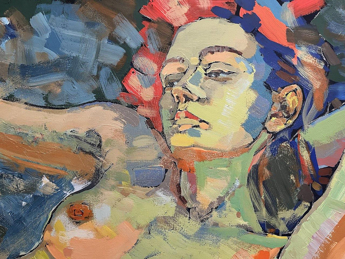 Acrylic painting expressionism nude Woman Serhiy Kovalev