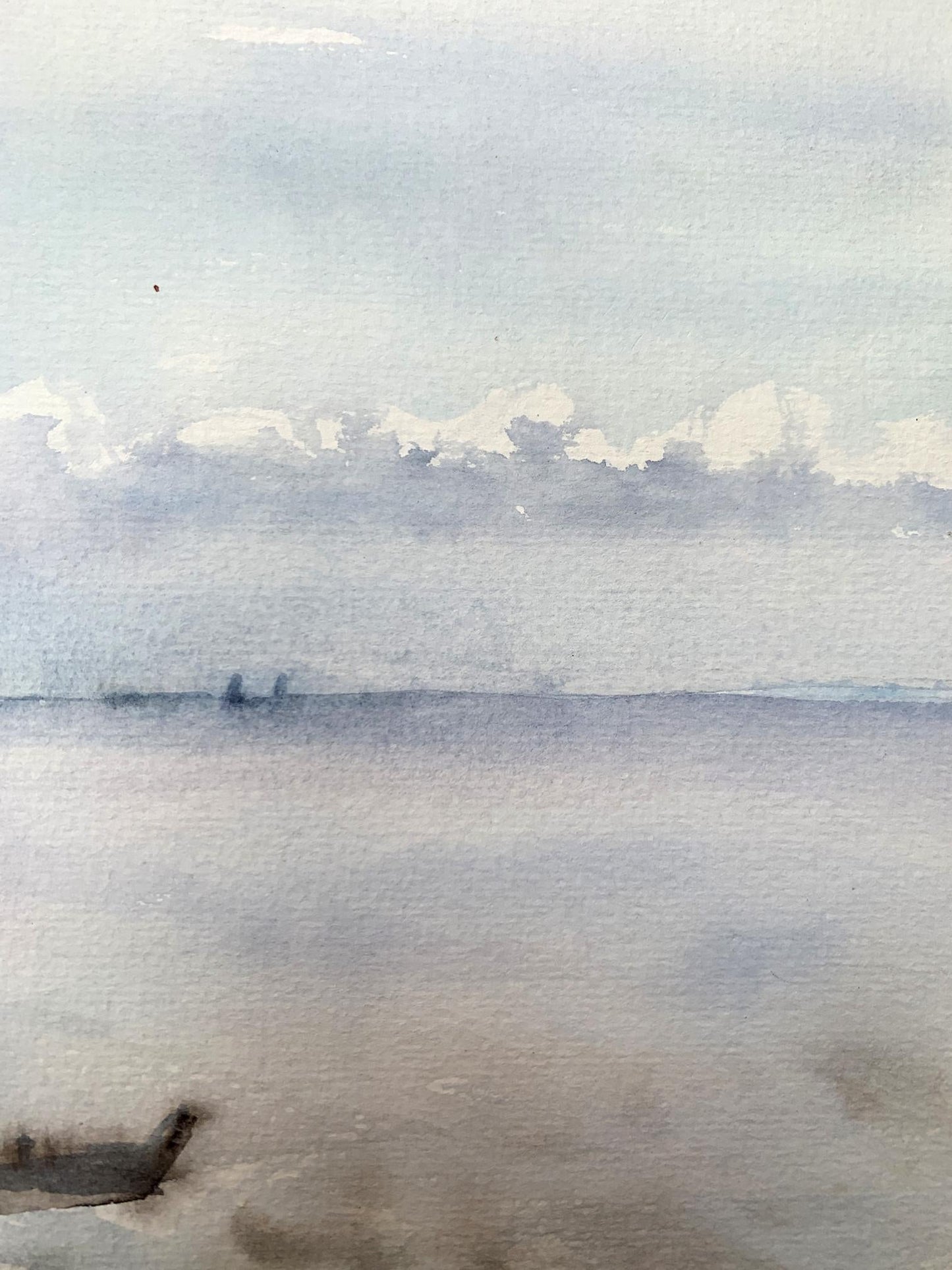 Watercolor painting Waiting for a man Unknown artist