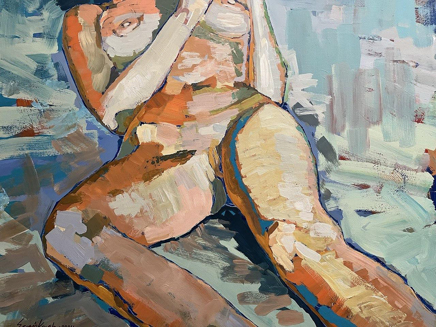Acrylic painting expressionism nude Serhiy Kovalev