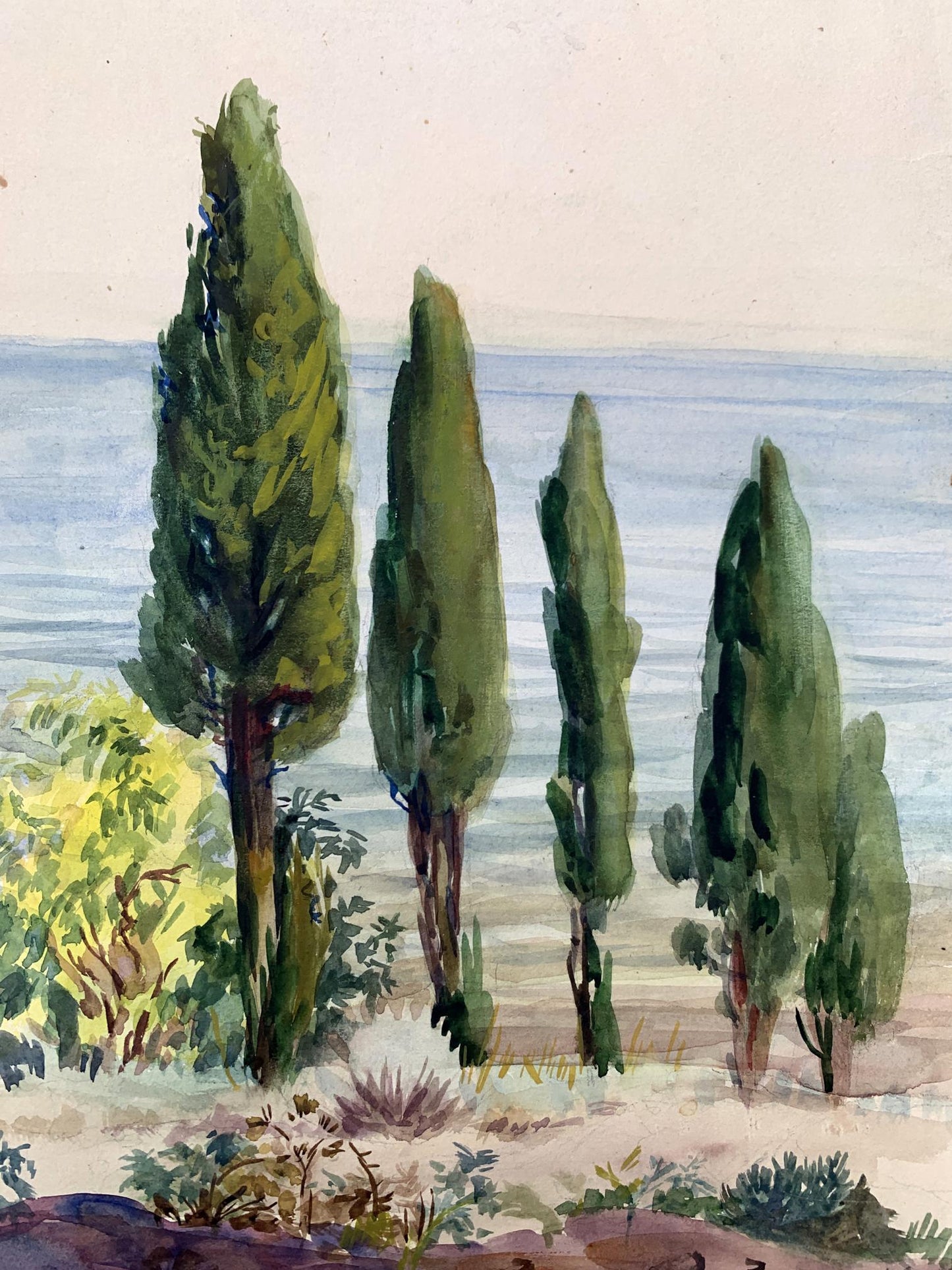 Watercolor painting Holidays at the resort Unknown artist