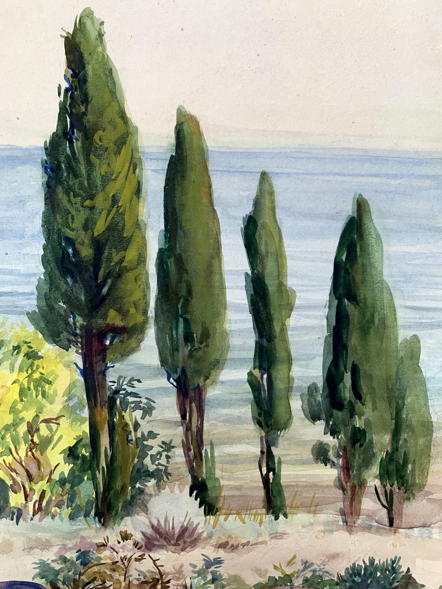 Watercolor painting Holidays at the resort Unknown artist