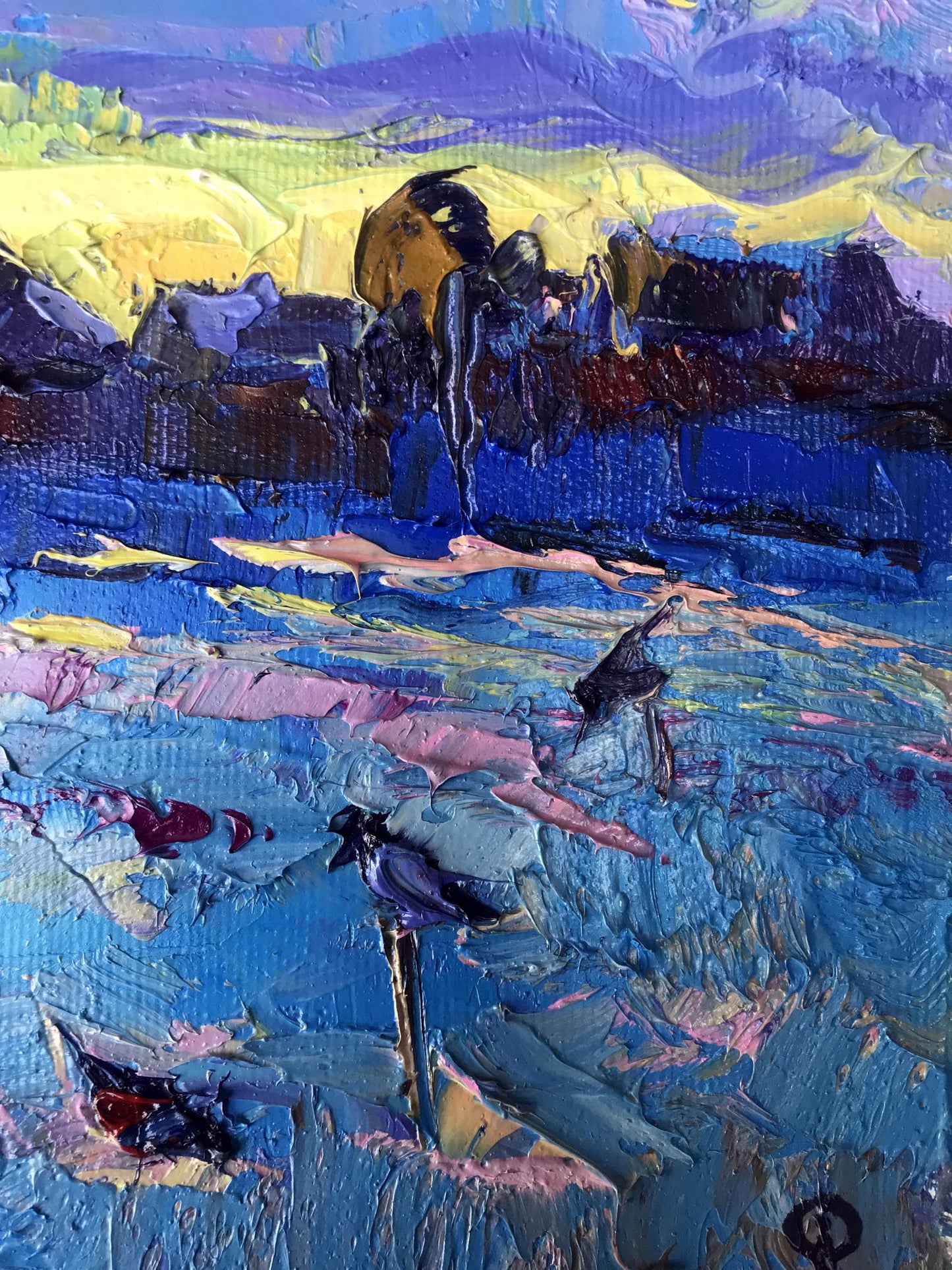 Oil Painting Winter Nature Landscape