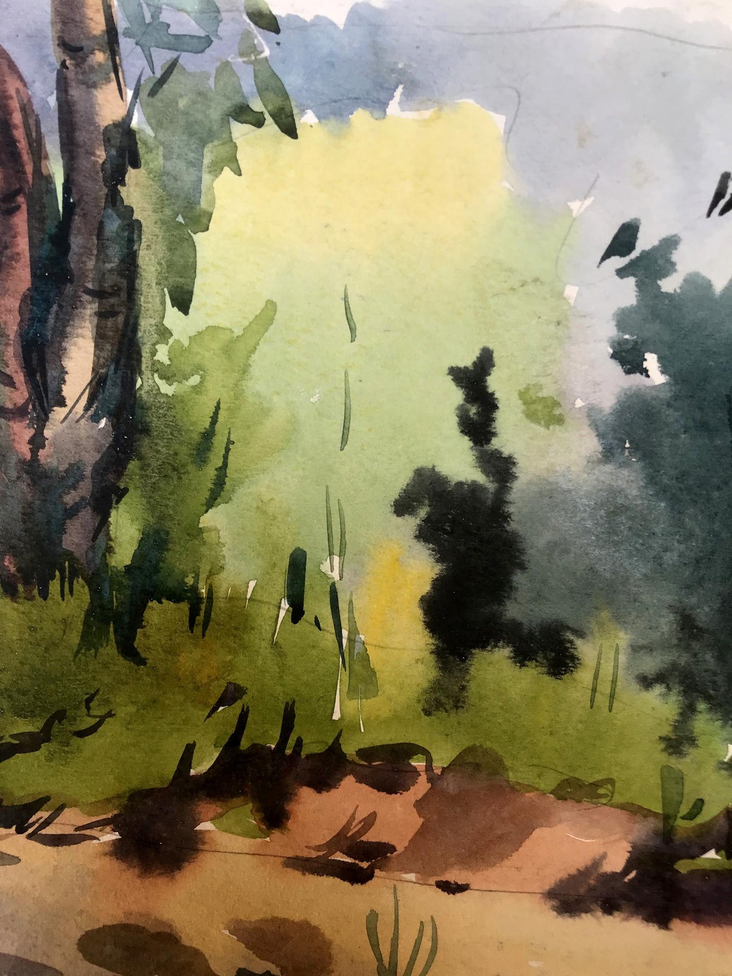 Watercolor painting Path to the forest Litvinov Oleg Arkad'yevich