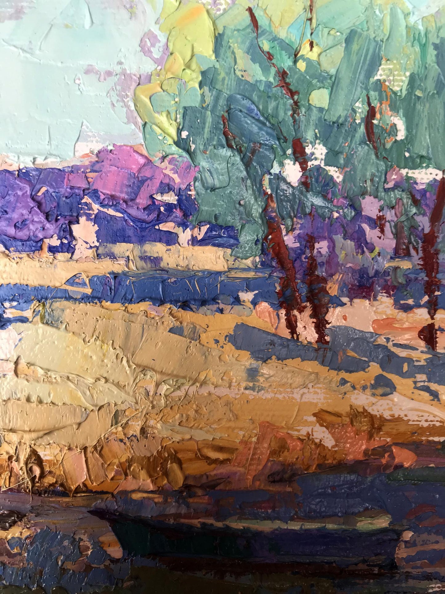 Oil Painting River Nature Landscape