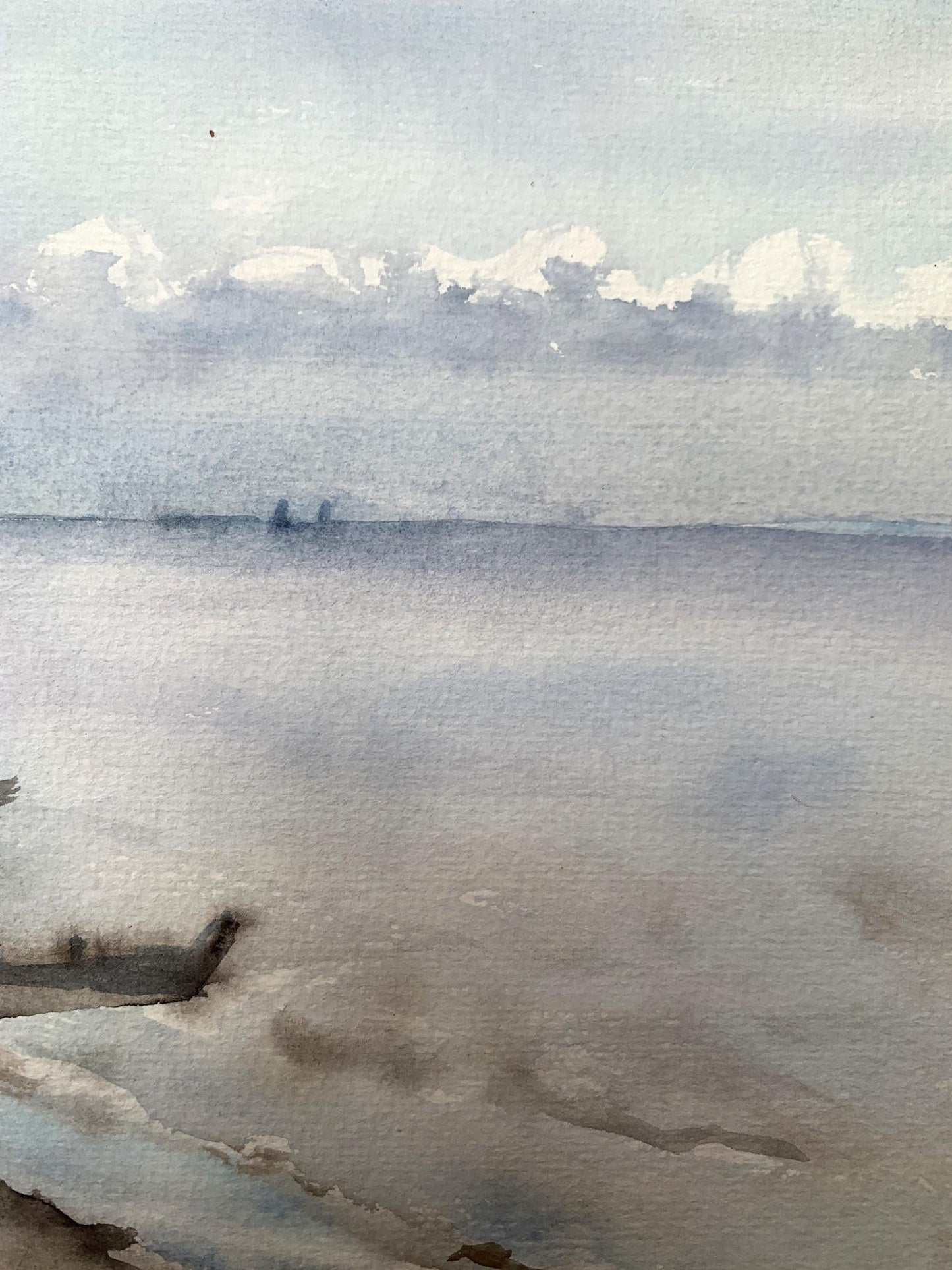 Watercolor painting Waiting for a man Unknown artist