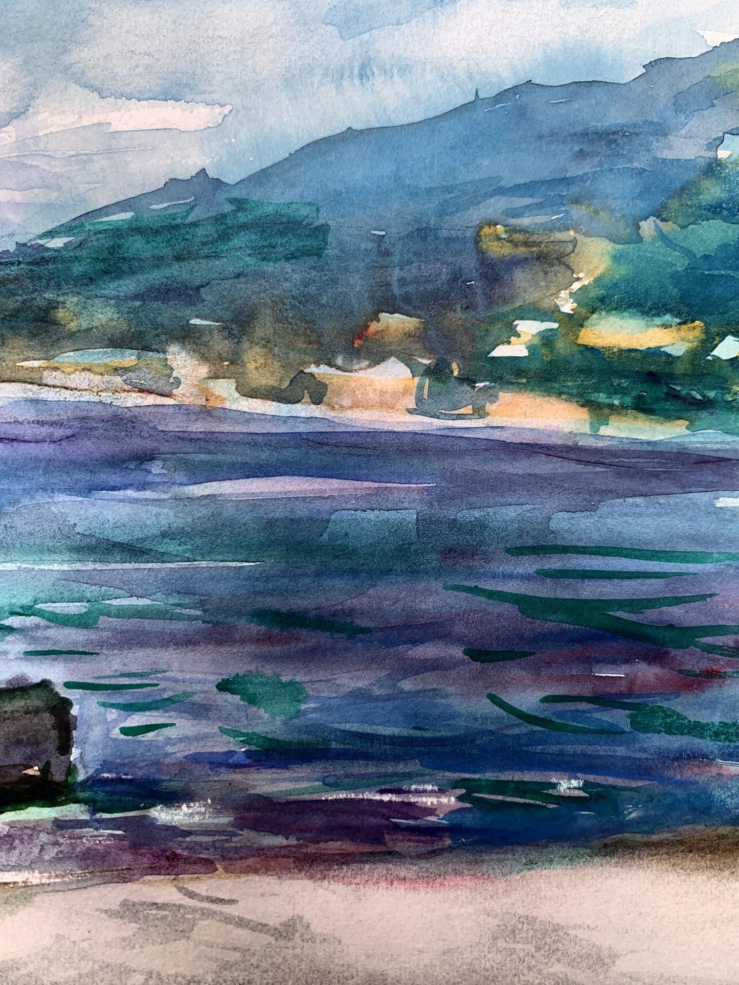 Watercolor painting Before the storm Unknown artist