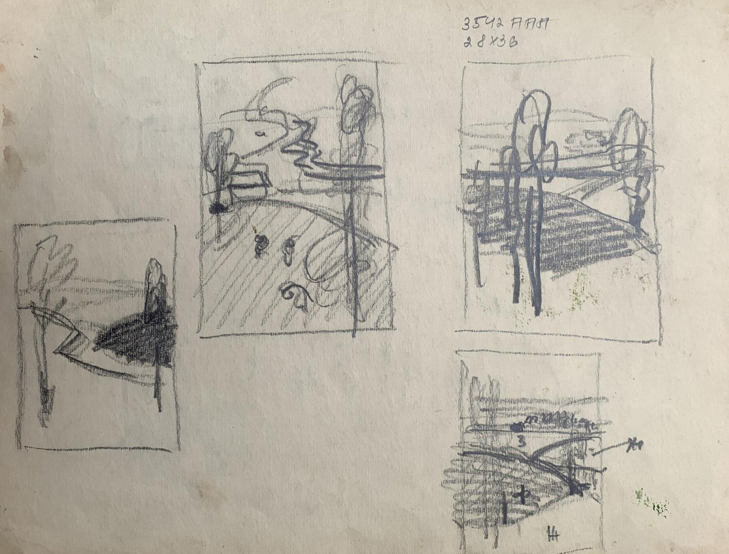 Watercolor painting The way to the dugout Unknown artist