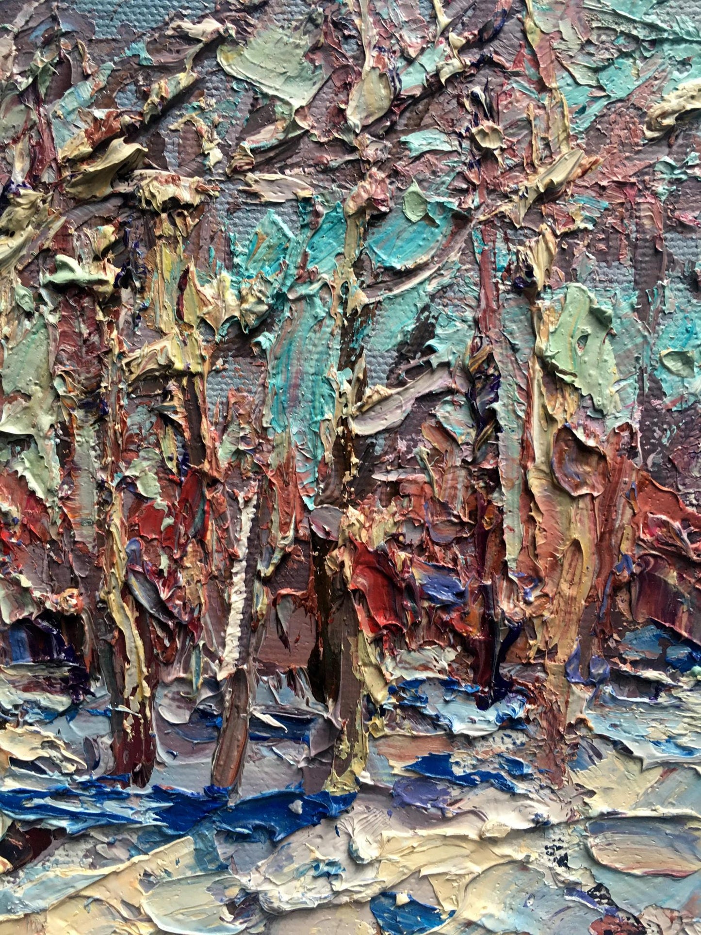 Oil Painting Winter Nature Landscape