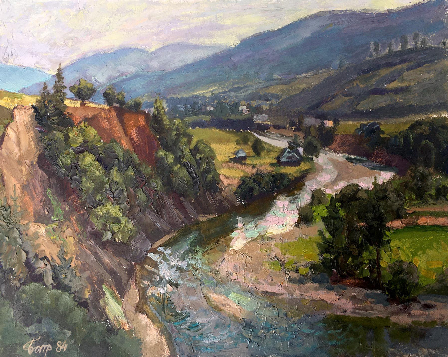 Oil painting Among the mountains Batrakov Vladimir Grigorievich