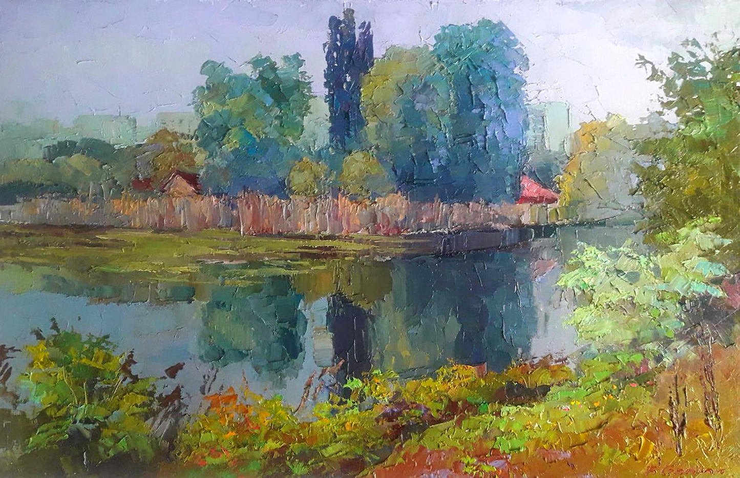 Oil painting Autumn day on the river Serdyuk Boris Petrovich