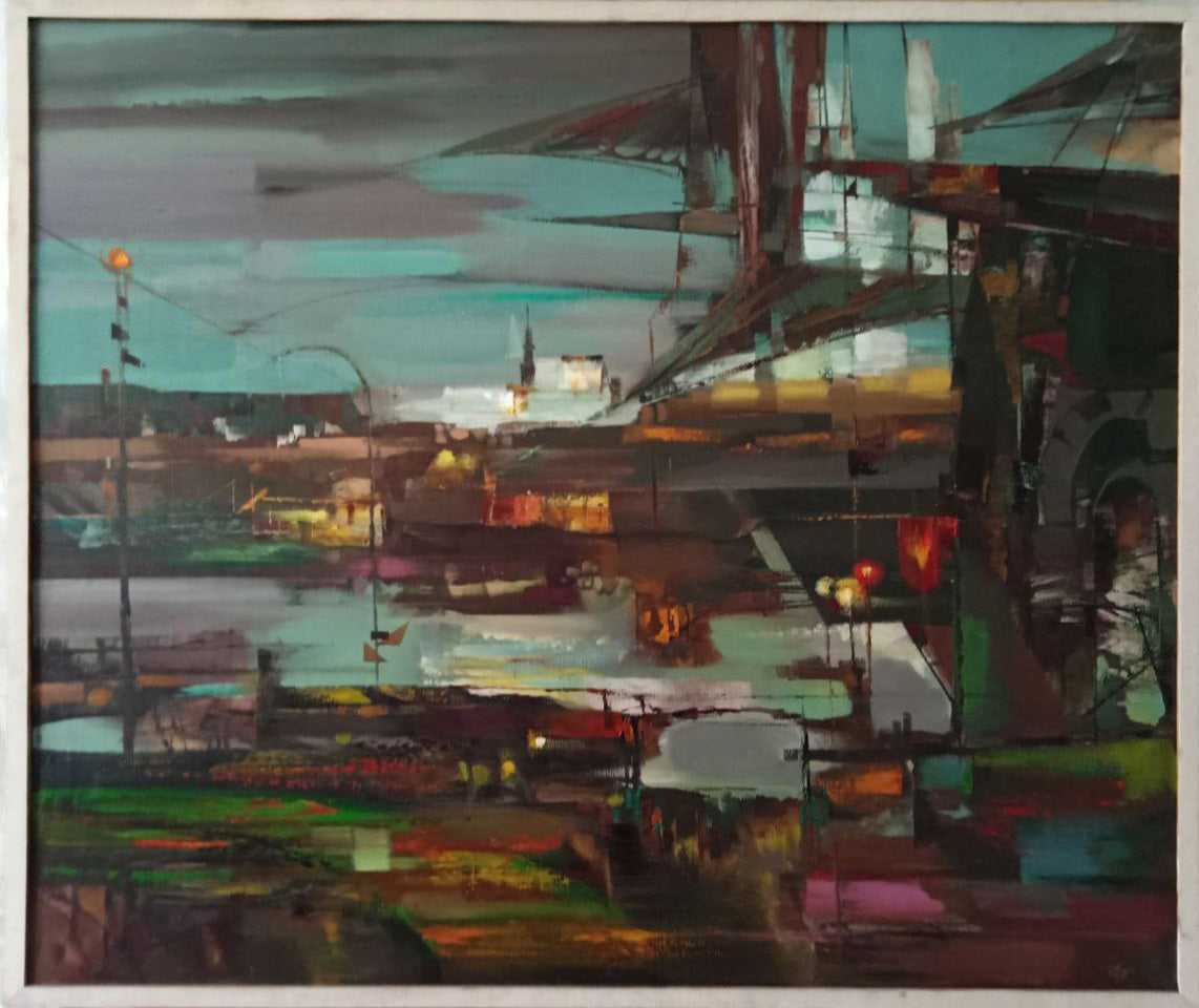 Oil painting urban landscape Anatoly Borisovich Tarabanov