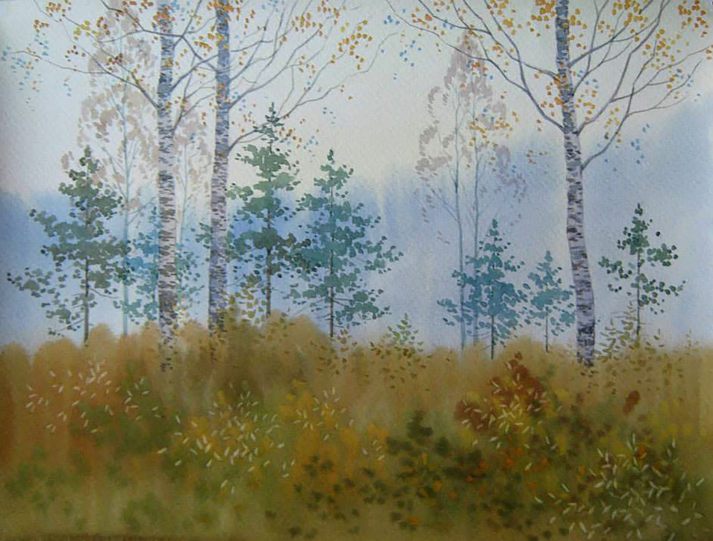 Watercolor painting Twilight. Etude Savenets Valery