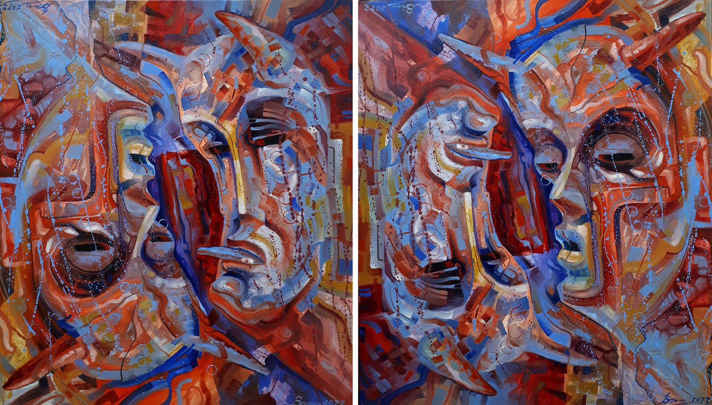 Oil painting Turn the demons Sergey Voichenko