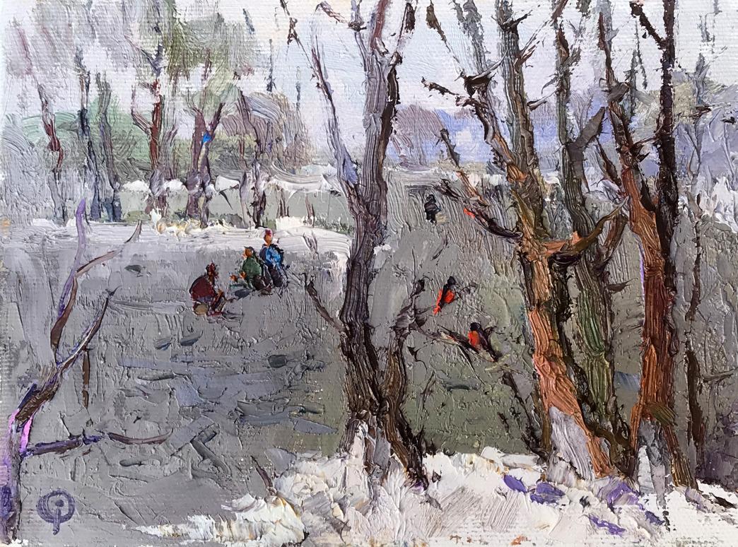 Oil painting The ice was binding Oksana Ivanyuk