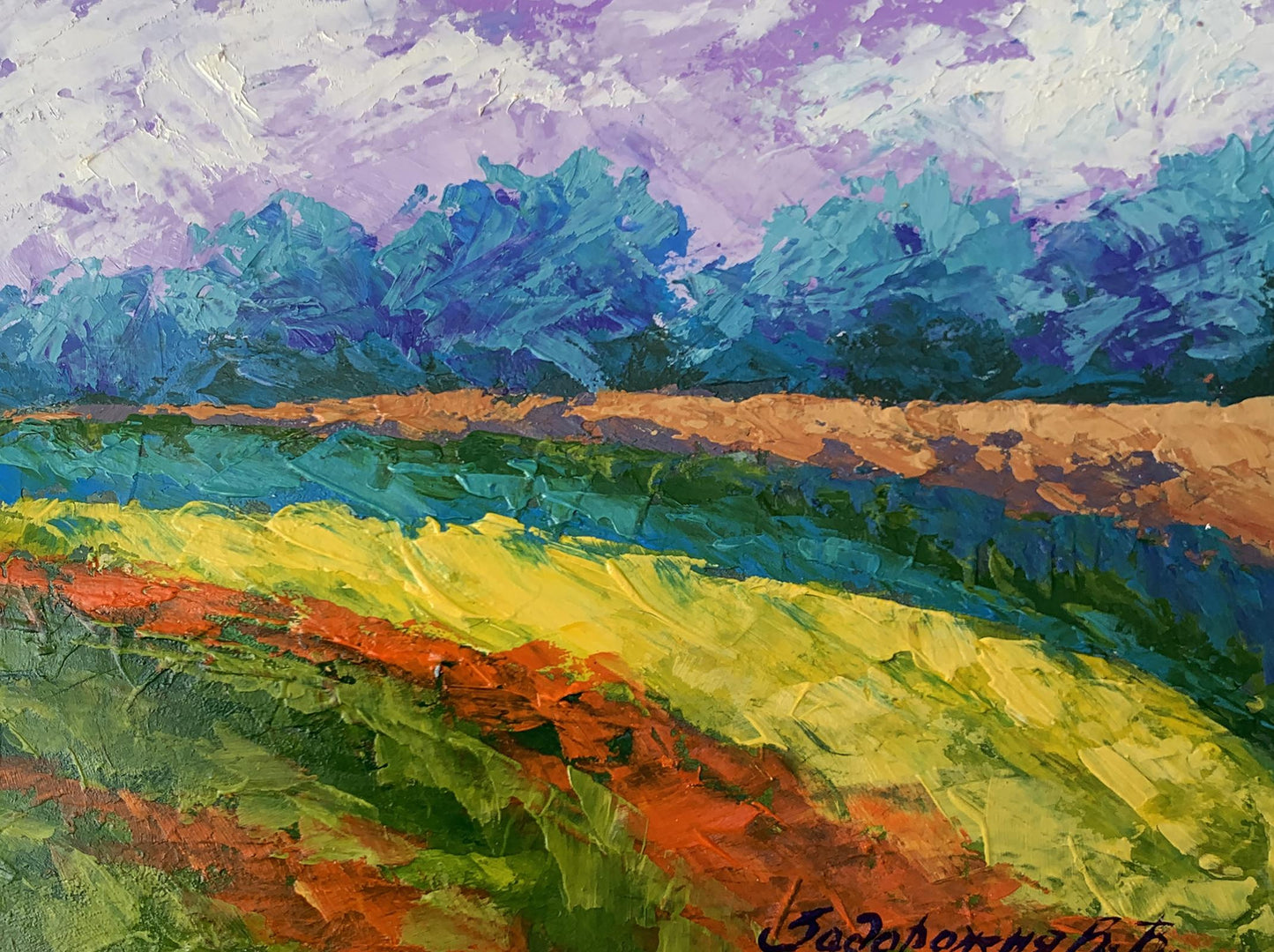 Oil painting Cloudy sunny day V. Zadorozhnya