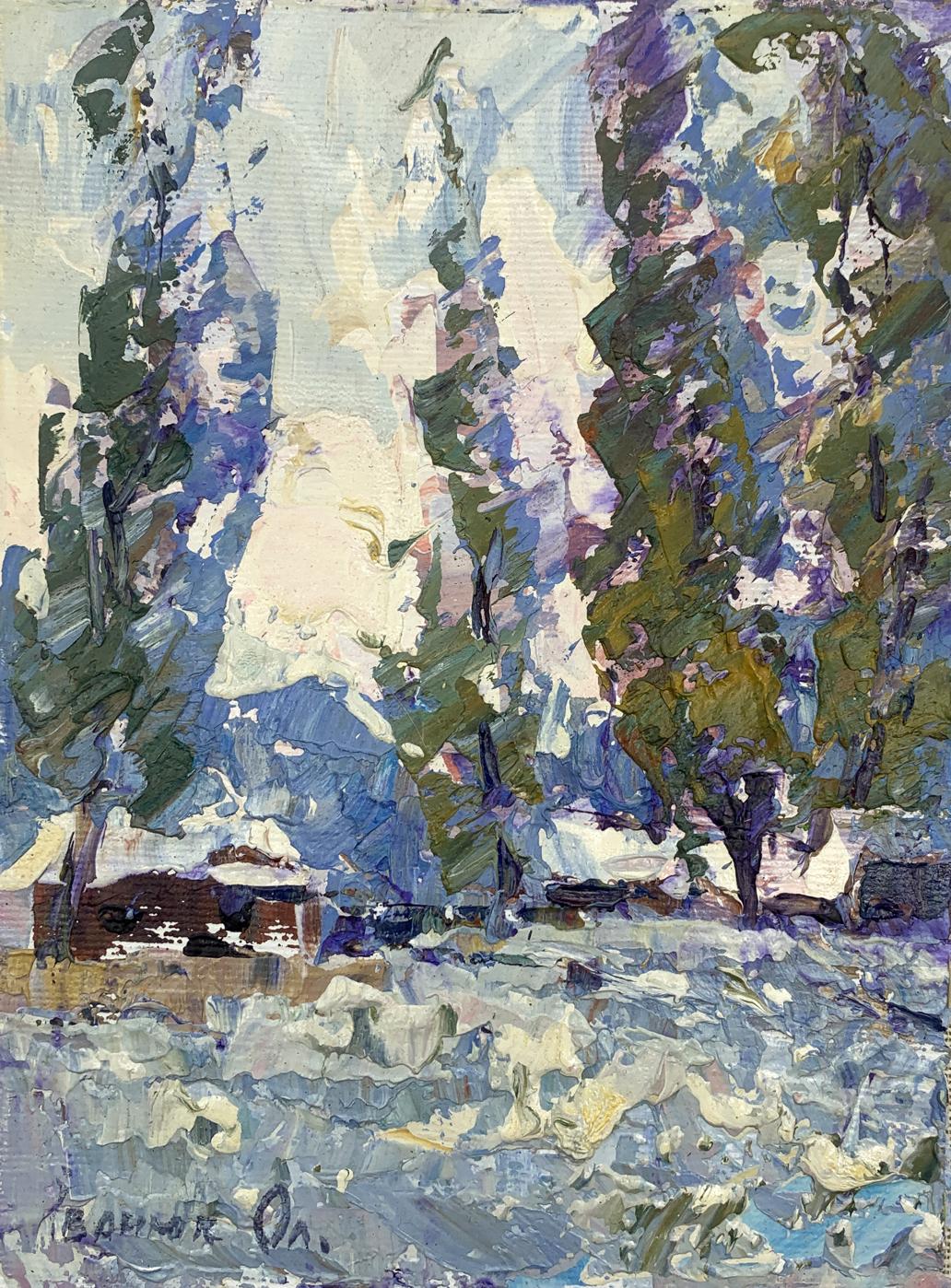 Oil painting Frostbitten Winter Scenery Alex Ivanyuk