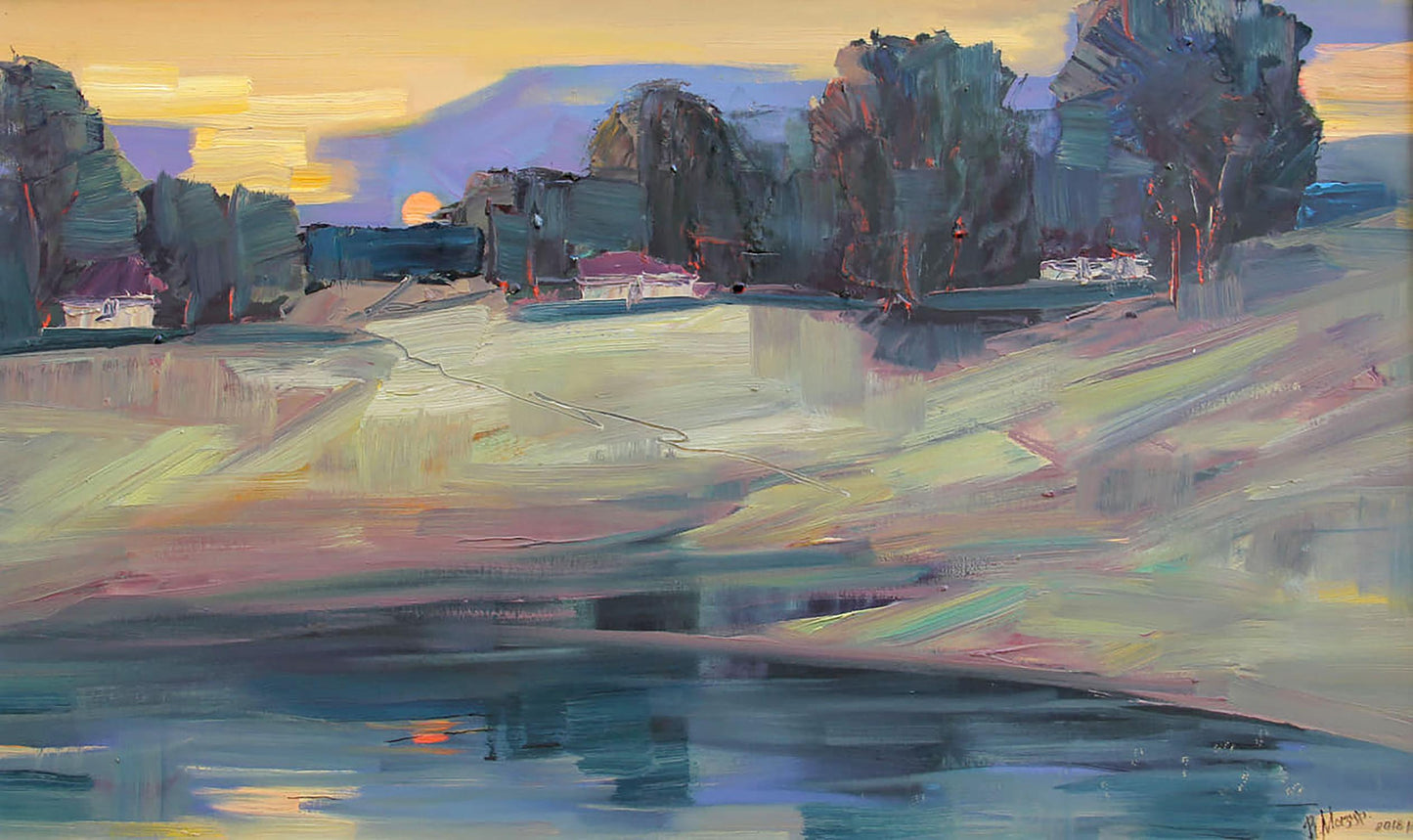 Oil painting It is getting dark Mazur Vladimir