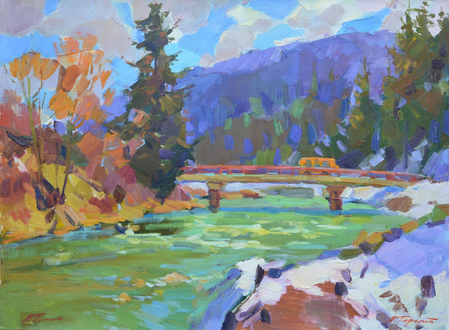 Oli painting March Pereta Vyacheslav