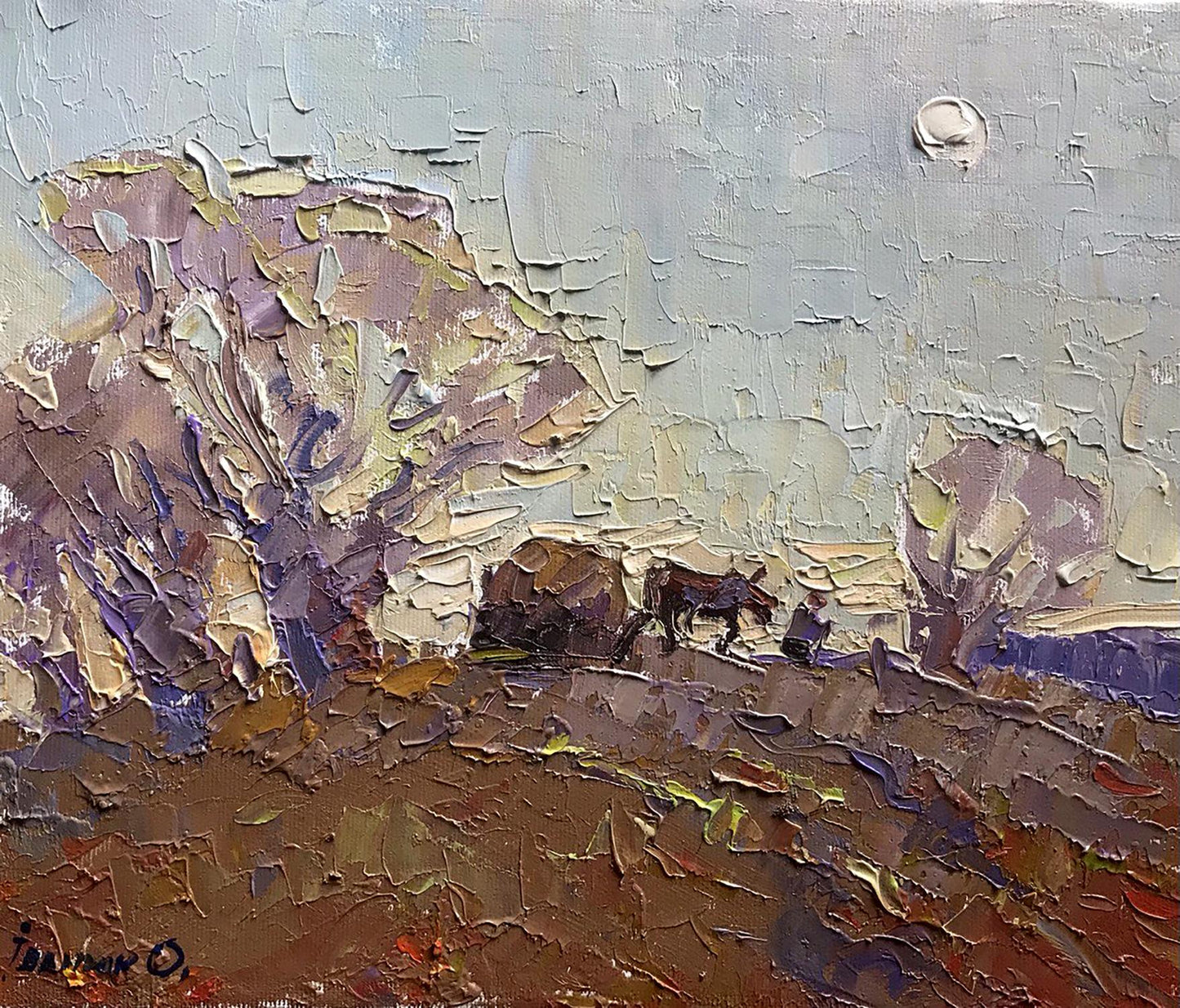 Oil painting Morning road Ivanyuk Alex
