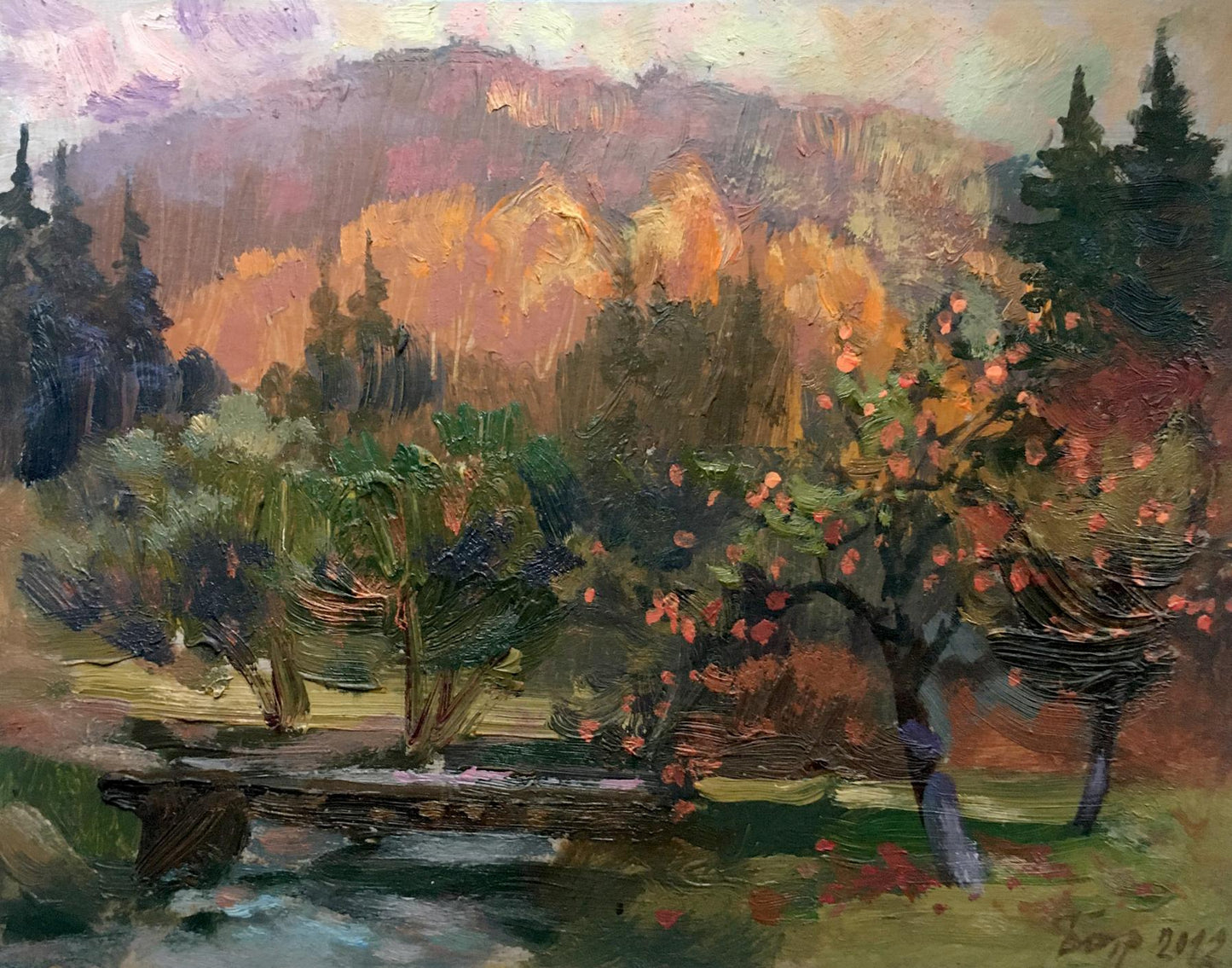 Oil painting Carpathian autumn Batrakov Vladimir Grigorievich