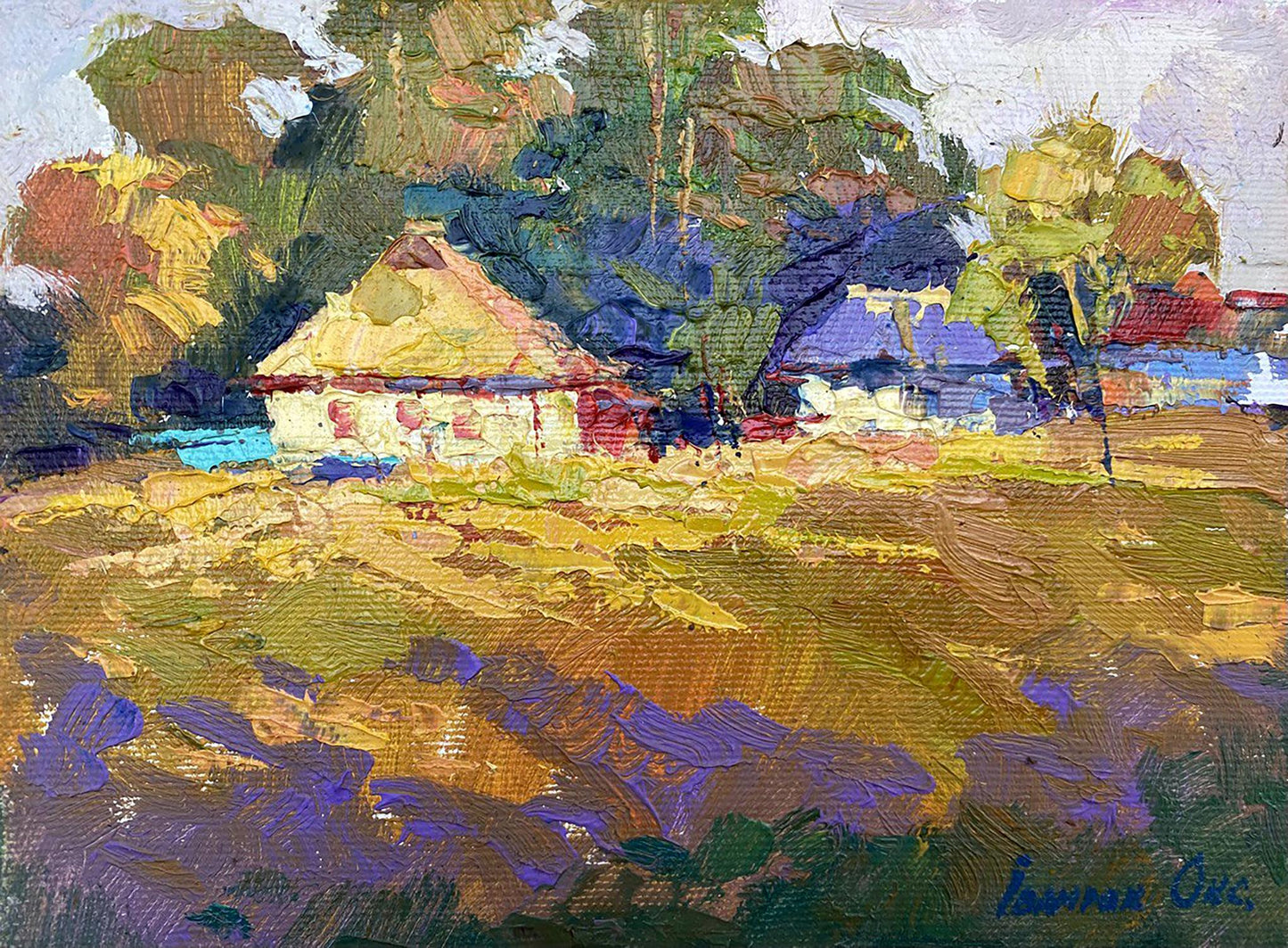 Oil painting Crimson evening Ivanyuk Oksana