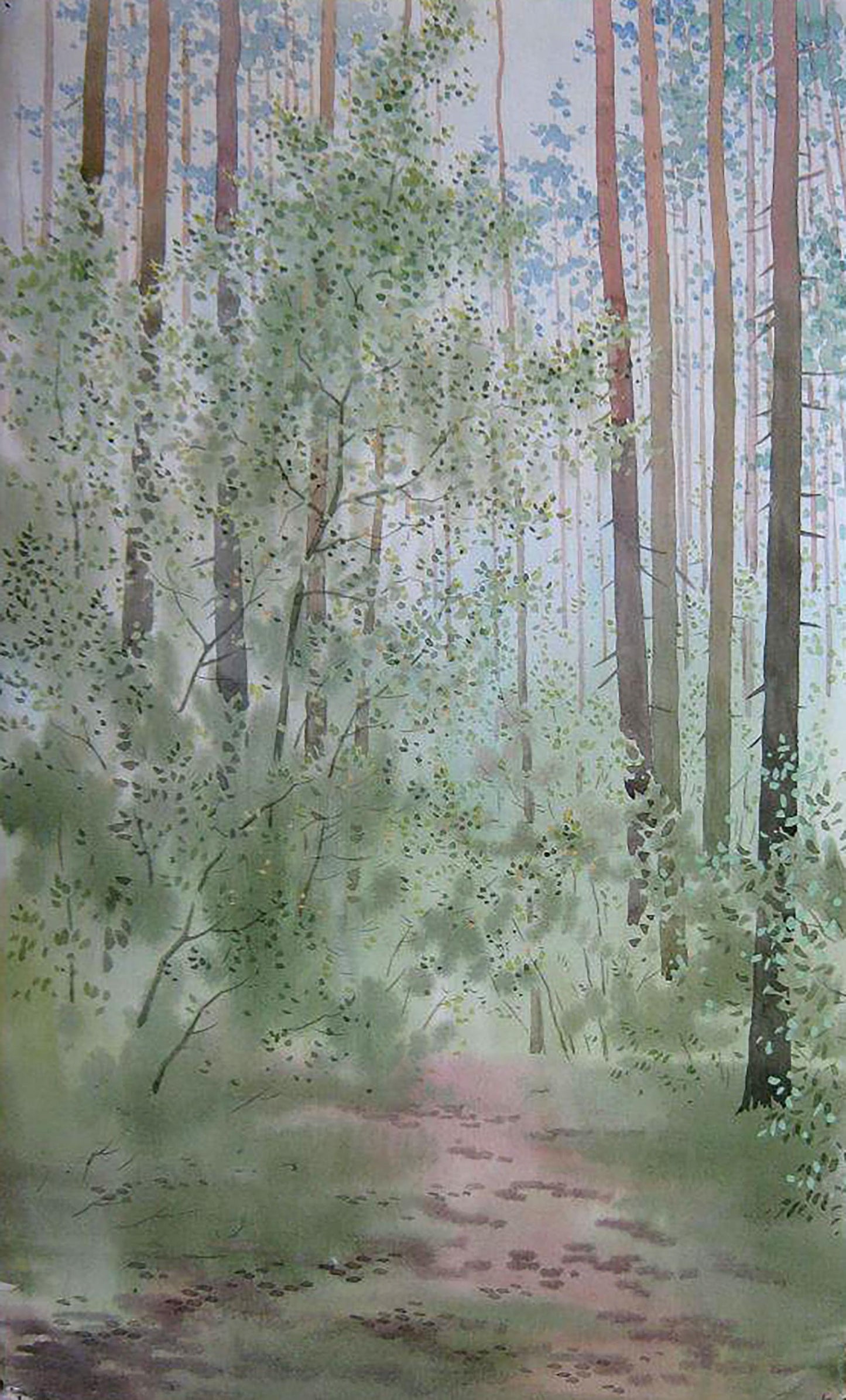 Watercolor painting May. Etude Savenets Valery